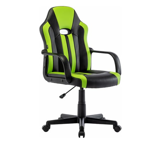 Изображение товара Компьютерное кресло BRABIX Stripe GM-202, экокожа, черное/зеленое 532511