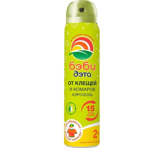 Изображение товара Детский аэрозоль от клещей и комаров БЭБИ ДЭТА 100 мл 66731708