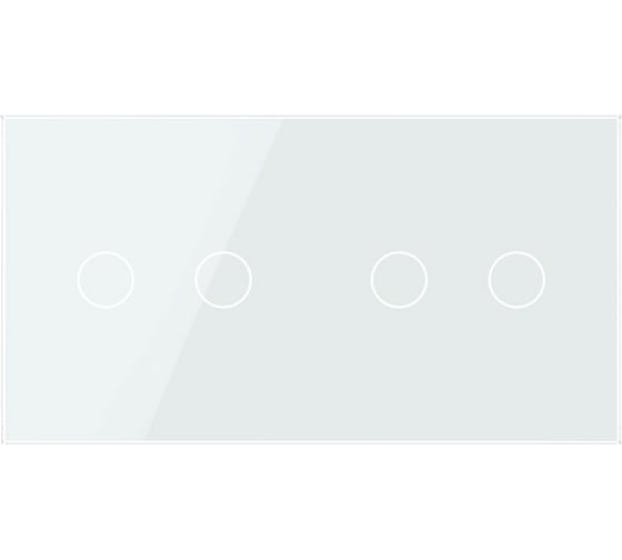 Изображение товара Панель для двух сенсорных выключателей LIVOLO 4 клавиши (2+2), цвет белый, стекло BB-C7-C2/C2-11