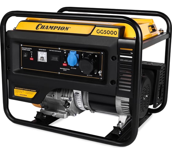 Изображение товара Генератор Champion 5/5,5кВт OHV лс 25л кг л/ч GG5000