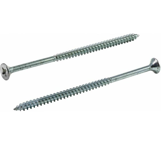 Изображение товара Универсальный саморез КВАДРА 6x130 белый, потайная голова, цинк, уп. 4 шт. 603130004818