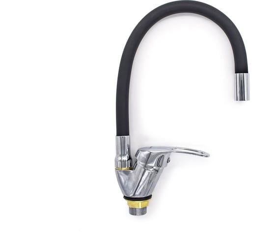 Изображение товара Однорычажный смеситель для кухни РемоКолор усиленный, черный, керамический картридж 40 мм 67-0-738