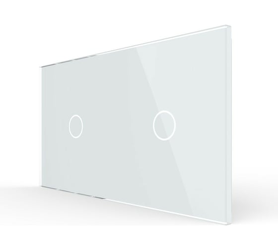 Изображение товара Панель для двух сенсорных выключателей LIVOLO 2 клавиши (1+1), цвет белый, стекло BB-C7-C1/C1-11