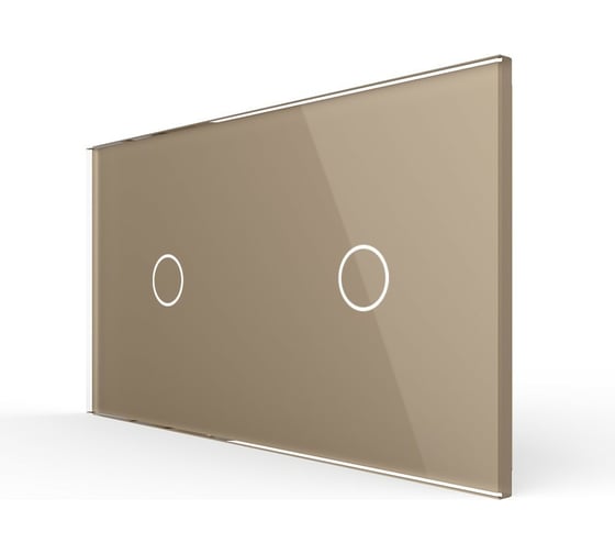 Изображение товара Панель для двух сенсорных выключателей LIVOLO 2 клавиши (1+1), цвет золотой, стекло BB-C7-C1/C1-13