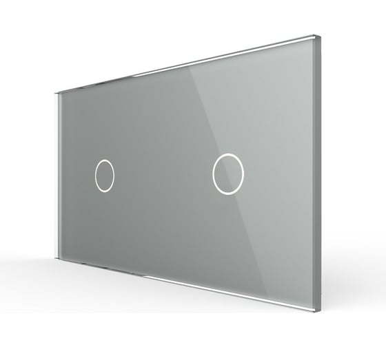 Изображение товара Панель для двух сенсорных выключателей LIVOLO 2 клавиши (1+1), цвет серый, стекло BB-C7-C1/C1-15