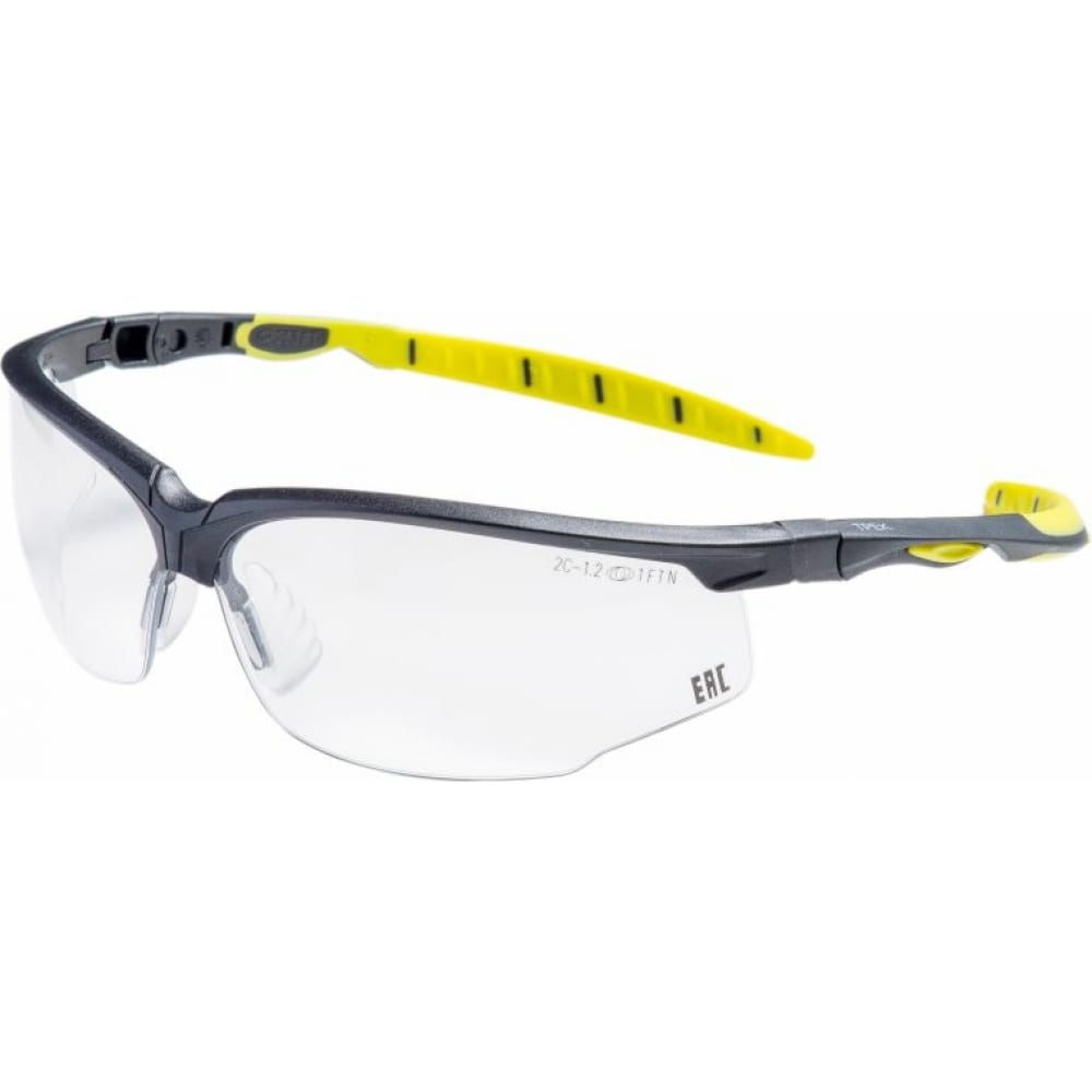 Защитные открытые очки РОСОМЗ, цвет черный/желтый 15230 O52 ТРЕК Nord (2C-1,2 PC) - фото 1