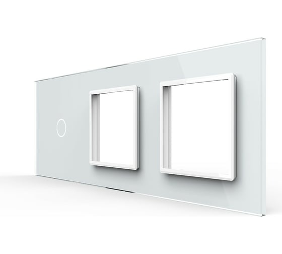 Изображение товара Панель для сенсорного выключателя и двух розеток LIVOLO 1 клавиша, цвет белый, стекло BB-C7-C1/SR/SR-11