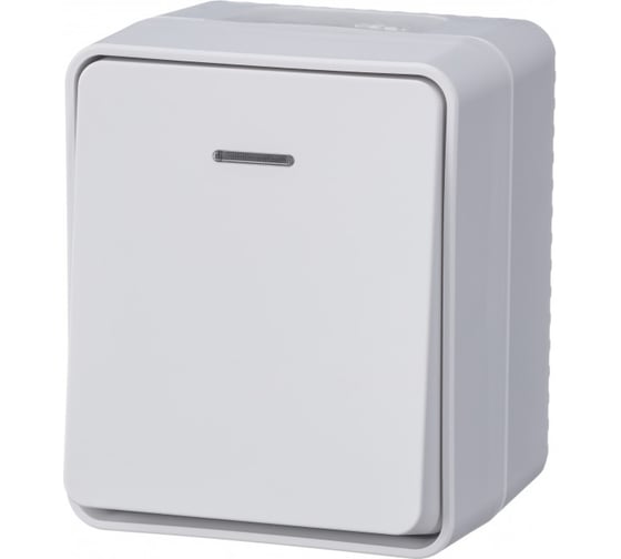 Изображение товара Выключатель 1-клавишный с подсветкой Systeme Electric AtlasDesign Profi IP54, 10 АХ, открытой установки, Белый ATN540113