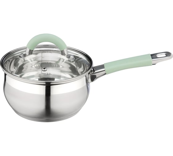 Изображение товара Ковш Mallony MENTOLO 1.9 л, из нержавеющей стали с крышкой, ручки с силиконом 103575