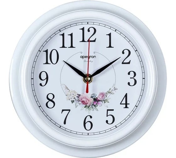 Изображение товара Настенные часы Apeyron круглые, цвет корпуса белый, пластик, 21 см, источник питания 1 батарейка АА PL213007