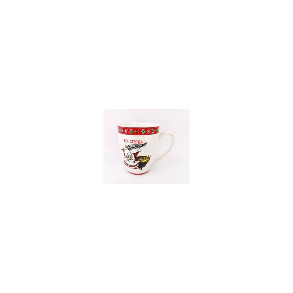 Керамическая кружка Bikson, цвет разноцветный ТП15970 Дед Мороз с пожеланиями - фото 1