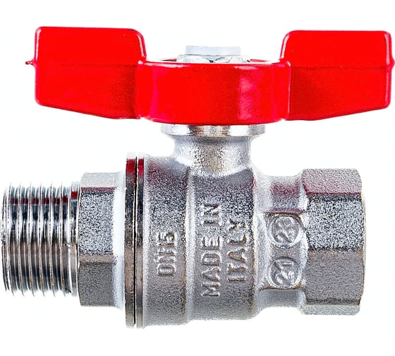 Изображение товара Шаровой кран Giacomini, R854, 1/2, ВН, ручка-бабочка красная, хромированный R854X023