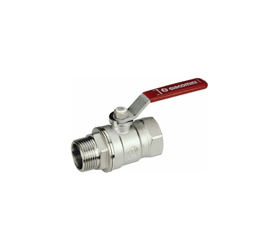 Изображение товара Шаровой кран Giacomini, R254DL, 1 1/4, ВН, ручка-рычаг красный, хромированный R254LX006