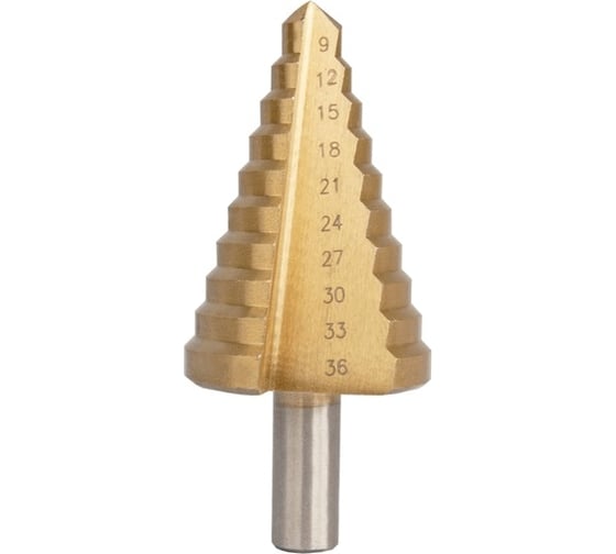 Изображение товара Сверло ступенчатое M2 по металлу 9-36 мм Strong СТМ-50709036