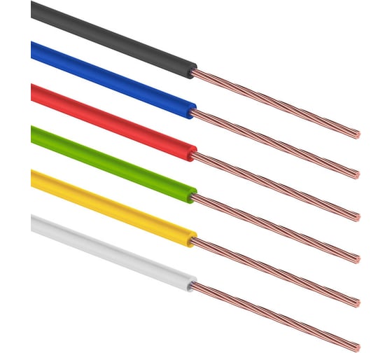 Изображение товара Набор автопроводов REXANT ПГВА Радуга 1x2,50 мм, 6 цветов по 3 метра 01-6551