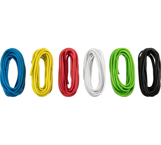 Изображение товара Набор автопроводов REXANT ПГВА Радуга 1x1,50 мм, 6 цветов по 3 метра 01-6550