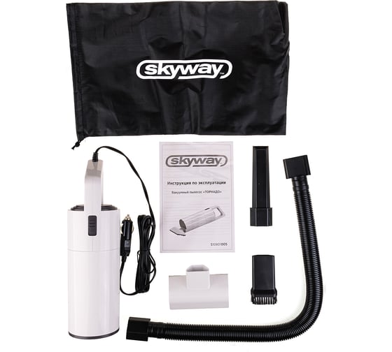 Изображение товара Пылесос SKYWAY ТОРНАДО 4000 Па, 60 Вт, 12 В, 4 насадки, в сумке S10801005