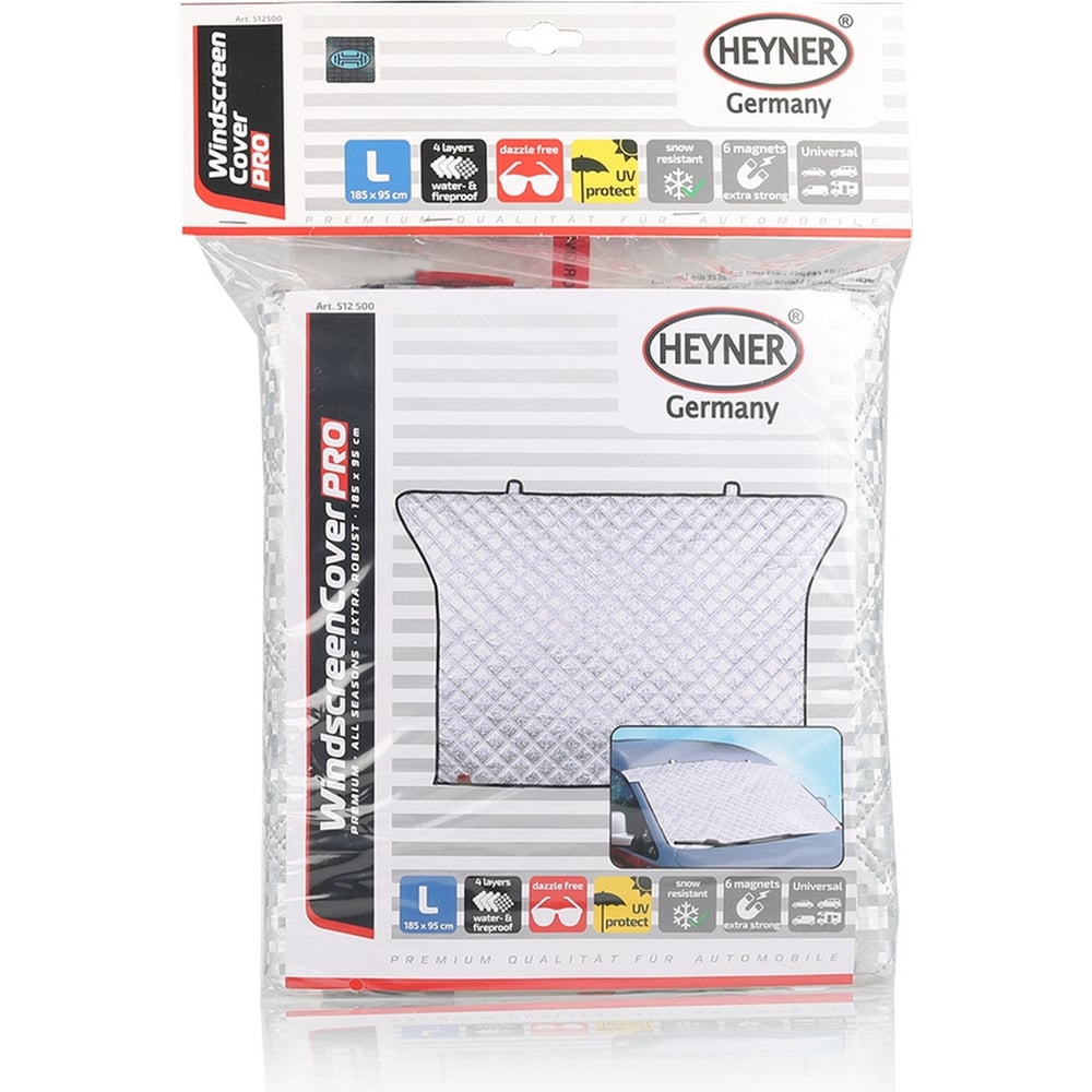 Защита от солнца Heyner PREMIUM 145x95 см, 4-х слойная, 6 магнитов 512500