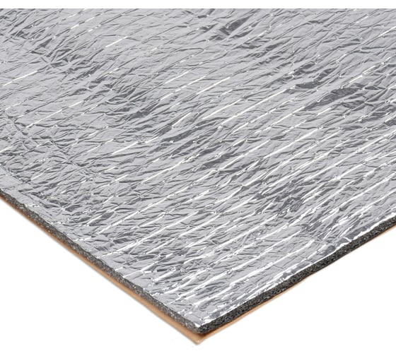 Изображение товара Шумоизоляция (звуко) Airline Изол Ф6 50х70 см, КС, водостойк., 6 мм, с доп. вибродемпф., фольга, 10 шт. ППЭ ADSI017