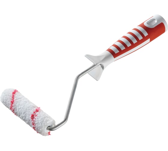 Изображение товара Валик для водных красок Акор, ролик-мини 110 мм, полиэстер 12 мм, кронштейн 6 мм, ручка двухкомпонентная, Профи 513 30 110