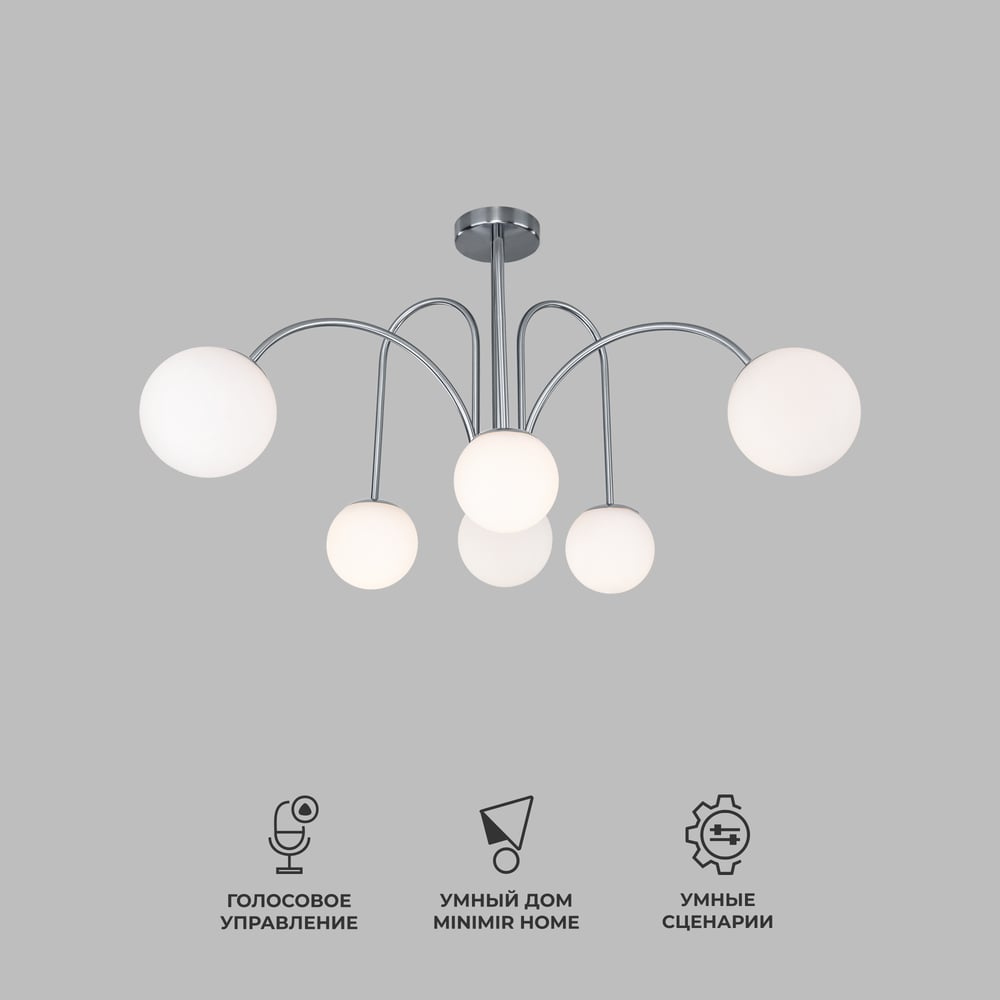 Изображение товара Потолочный светильник Eurosvet 30177 6 хром для жилых и коммерческих помещений