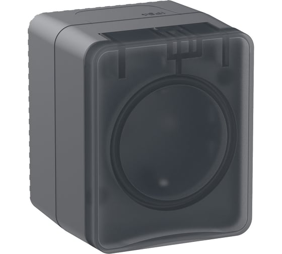 Изображение товара Розетка с заземлением со шторками AtlasDesign Profi IP54, 16 АХ, 250 В, открытой установки, Антрацит Systeme Electric ATN544045