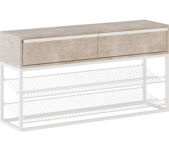 Изображение товара Тумба НАЙДИ с полками под обувь, белый муар, ЛДСП дуб сонома LTO-533025