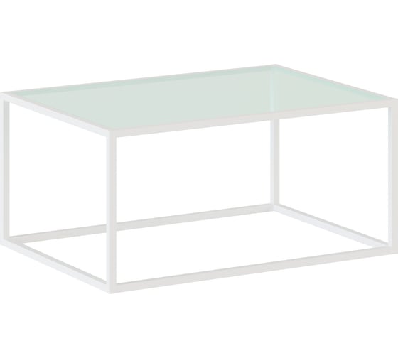 Изображение товара Журнальный стол НАЙДИ со стеклом, белый муар, стекло бесцветное LSS-5303