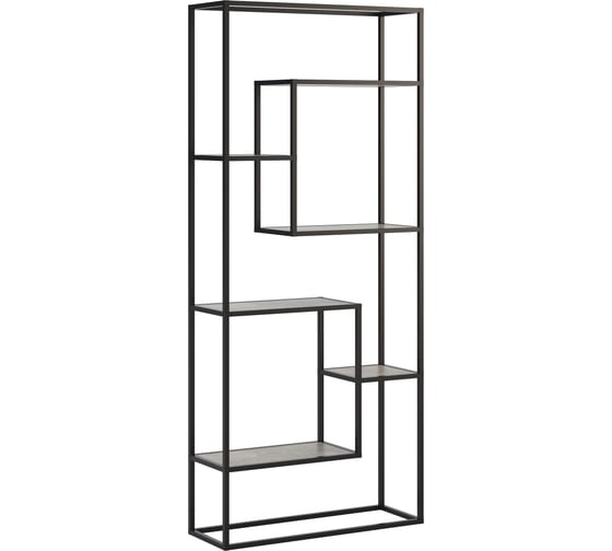 Изображение товара Книжный стеллаж НАЙДИ черный муар, ЛДСП метрополитан грей LSK-5502