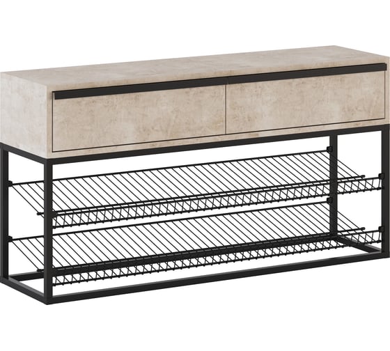 Изображение товара Тумба НАЙДИ с полками под обувь, черный муар, ЛДСП дуб сонома LTO-553025