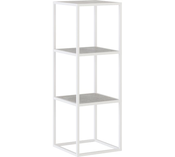 Изображение товара Стеллаж НАЙДИ 3, 400x400x1164 мм, белый муар, ЛДСП метрополитан грей LS3-5302