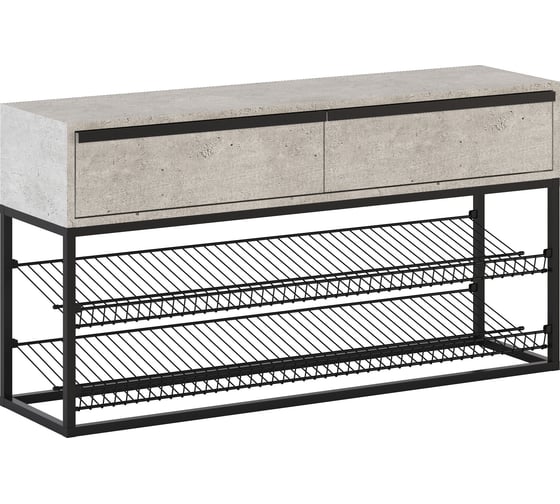 Изображение товара Тумба НАЙДИ с полками под обувь, черный муар, ЛДСП метрополитан грей LTO-5502