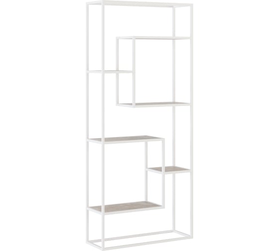 Изображение товара Книжный стеллаж НАЙДИ белый муар, ЛДСП дуб сонома LSK-533025