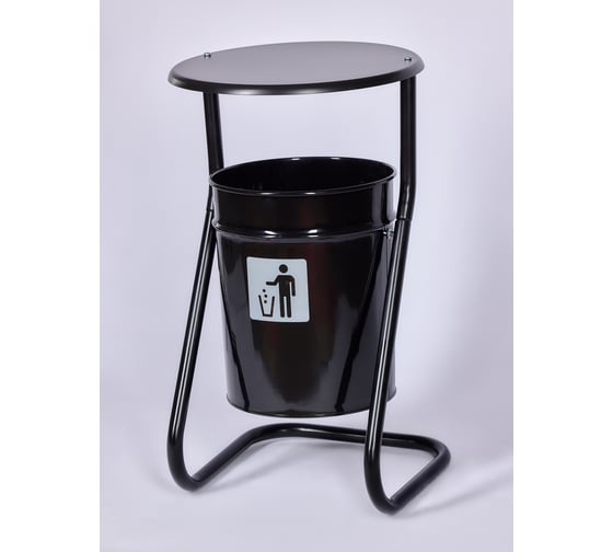 Изображение товара Урна с крышкой ПРОФМЕТСТИЛЬ черная (Арт.) 503