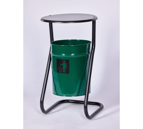 Изображение товара Уличная урна ПРОФМЕТСТИЛЬ с крышкой, зеленая 500