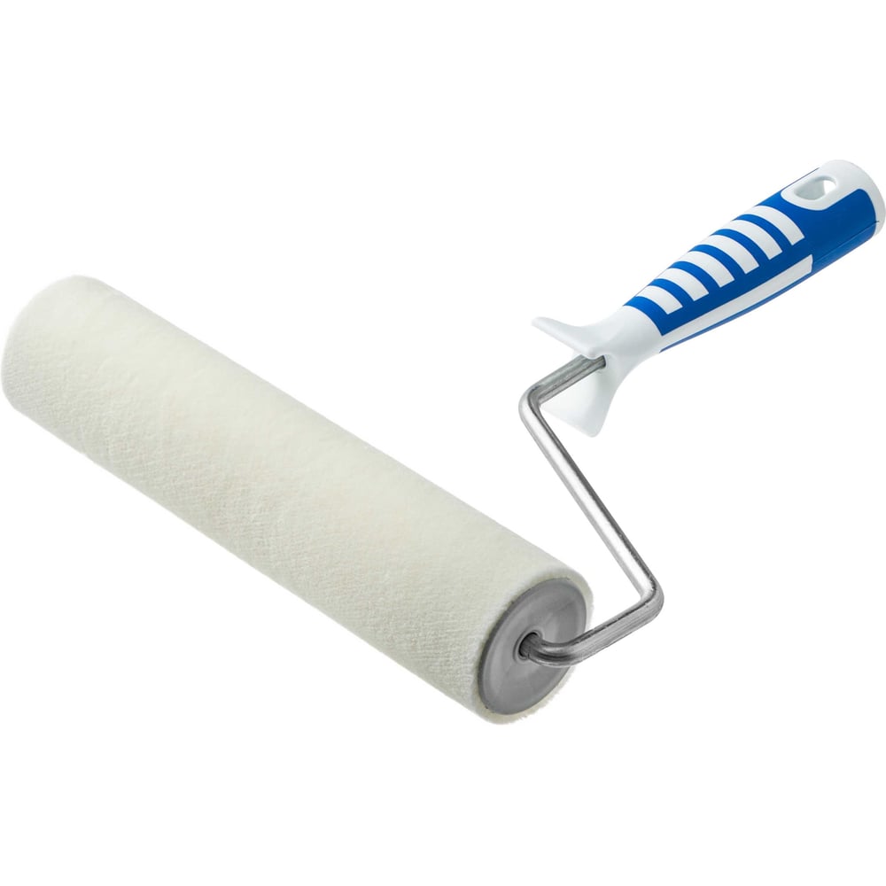 Изображение товара Валик Акор для лаков, ролик-макси 250 мм, велюр и шерсть 5 мм, кронштейн 8 мм, ручка двухкомпонентная, Профи 221 48 824