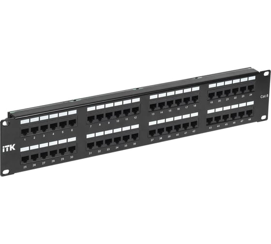 Изображение товара Патч-панель IEK ITK 2U кат.6 UTP, 48 портов Dual, с каб. орг-м PP48-2UC6U-D05-1