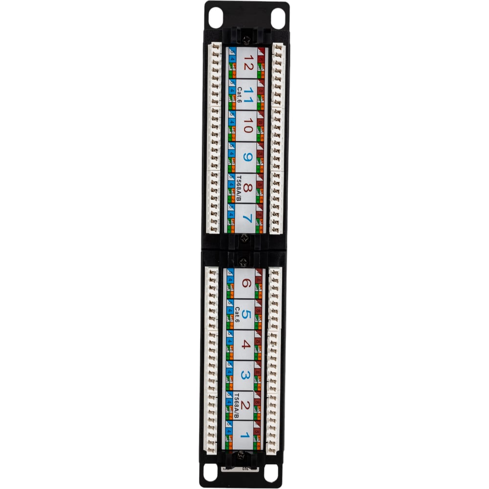 Изображение товара Патч-панель IEK ITK 1U кат.6 UTP 12 портов 10" Dual IDC PP12-1UC06U-D05-10