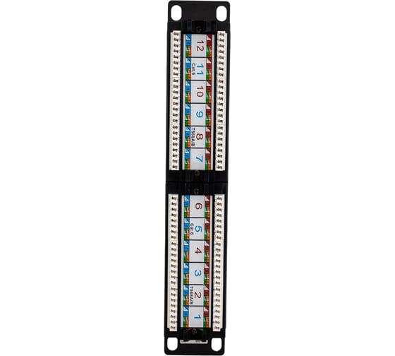 Изображение товара Патч-панель IEK ITK 1U кат.6 UTP 12 портов 10" Dual IDC PP12-1UC06U-D05-10