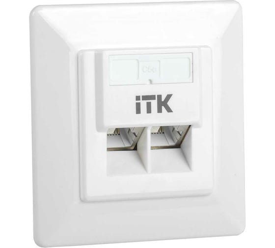 Изображение товара Внутренняя информационная розетка IEK ITK RJ45 кат. 6 UTP 2 порта CS2-1C06U-2-1