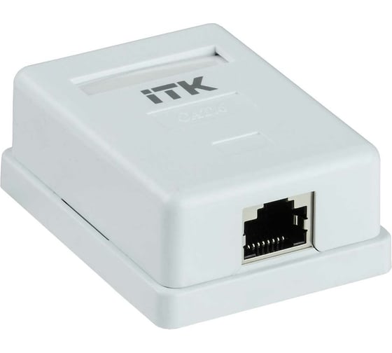 Изображение товара Настенная информационная розетка IEK ITK RJ45 кат. 6 FTP 1-порт CS2-1C06F-12