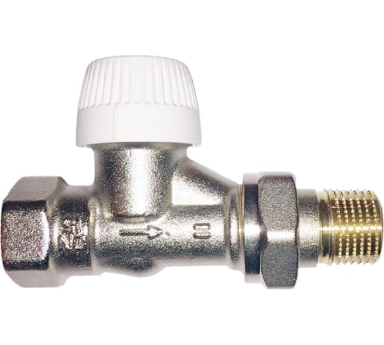 Изображение товара Вентиль для радиатора Honeywell Home 3/4 прямой, под термоголовку, никелированная латунь, Kvs 1.95, PN10 V2000DUB20