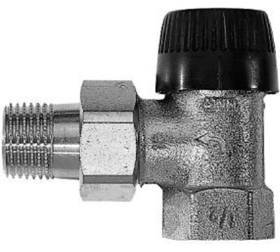 Изображение товара Вентиль для радиатора Honeywell Home 3/4 угловой, под термоголовку, никелированная бронза, конус, Kvs 0.62 V2020EBB20