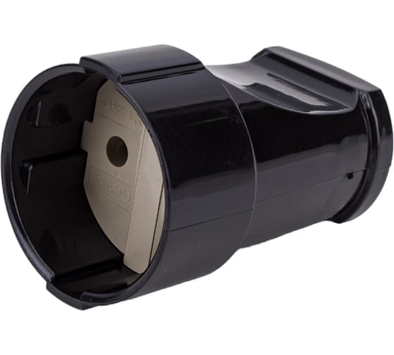 Изображение товара Разборная розетка General Lighting Systems 10А без заземления круглая черная IP20 GRV-S-10-R-B-IP20 470501