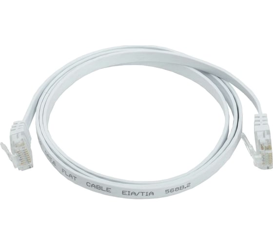 Изображение товара Коммутационный шнур ITK плоский кат.6 UTP 5м белый PC08-C06U-5M-FL