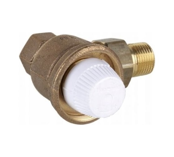 Изображение товара Вентиль для радиатора Honeywell Home 1/2 угловой, под термоголовку, KVS=5.0, бронза, PN10, 130С V2050EH015