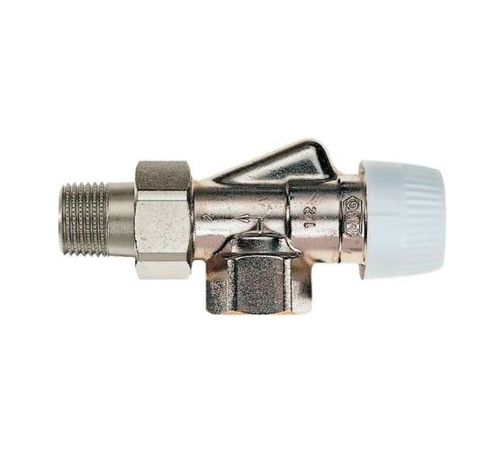Изображение товара Вентиль для радиатора Honeywell Home 1/2 угловой, боковой под термоголовку, никелированная латунь, конус, Kvs 1.2 V2000AUB15