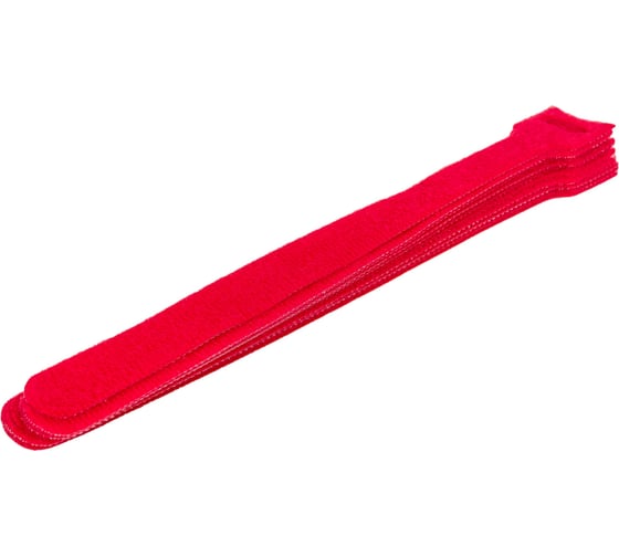 Изображение товара Стяжка-липучка NIKOMAX с мягкой пряжкой, 210x16 мм, красная, 10 шт. NMC-CTV210-16-SB-RD-10