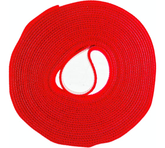 Изображение товара Стяжка-липучка NIKOMAX нарезаемая, в рулоне 5 м, ширина 25 мм, красная NMC-CTV05M-25-RL-RD