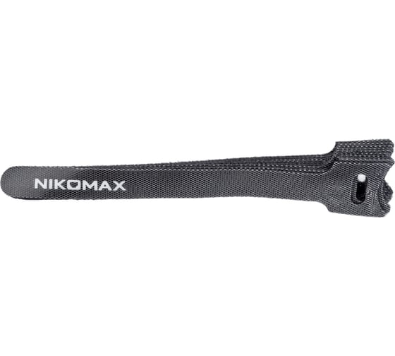 Изображение товара Стяжка-липучка NIKOMAX с мягкой пряжкой, 150x12 мм, черная, 10 шт. NMC-CTV150-12-SB-BK-10